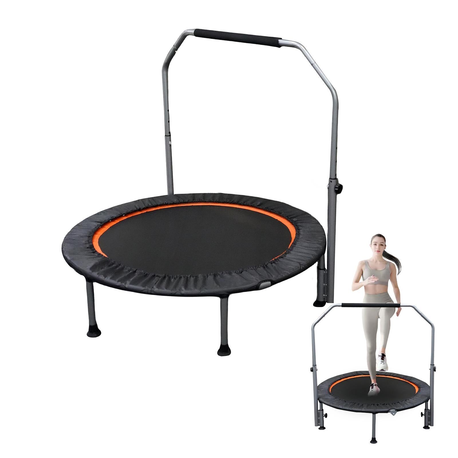 AthletiCore Folding Fitness Trampoline with Adjustable Handle