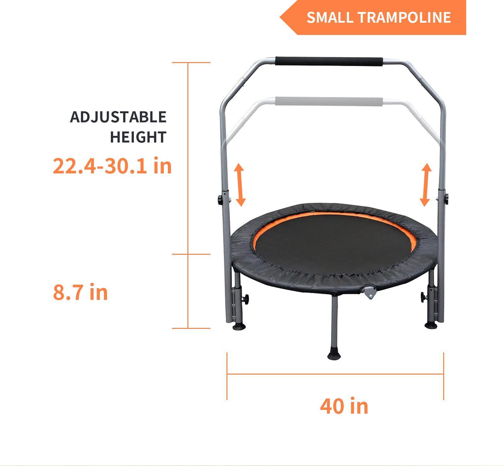 AthletiCore Folding Fitness Trampoline with Adjustable Handle