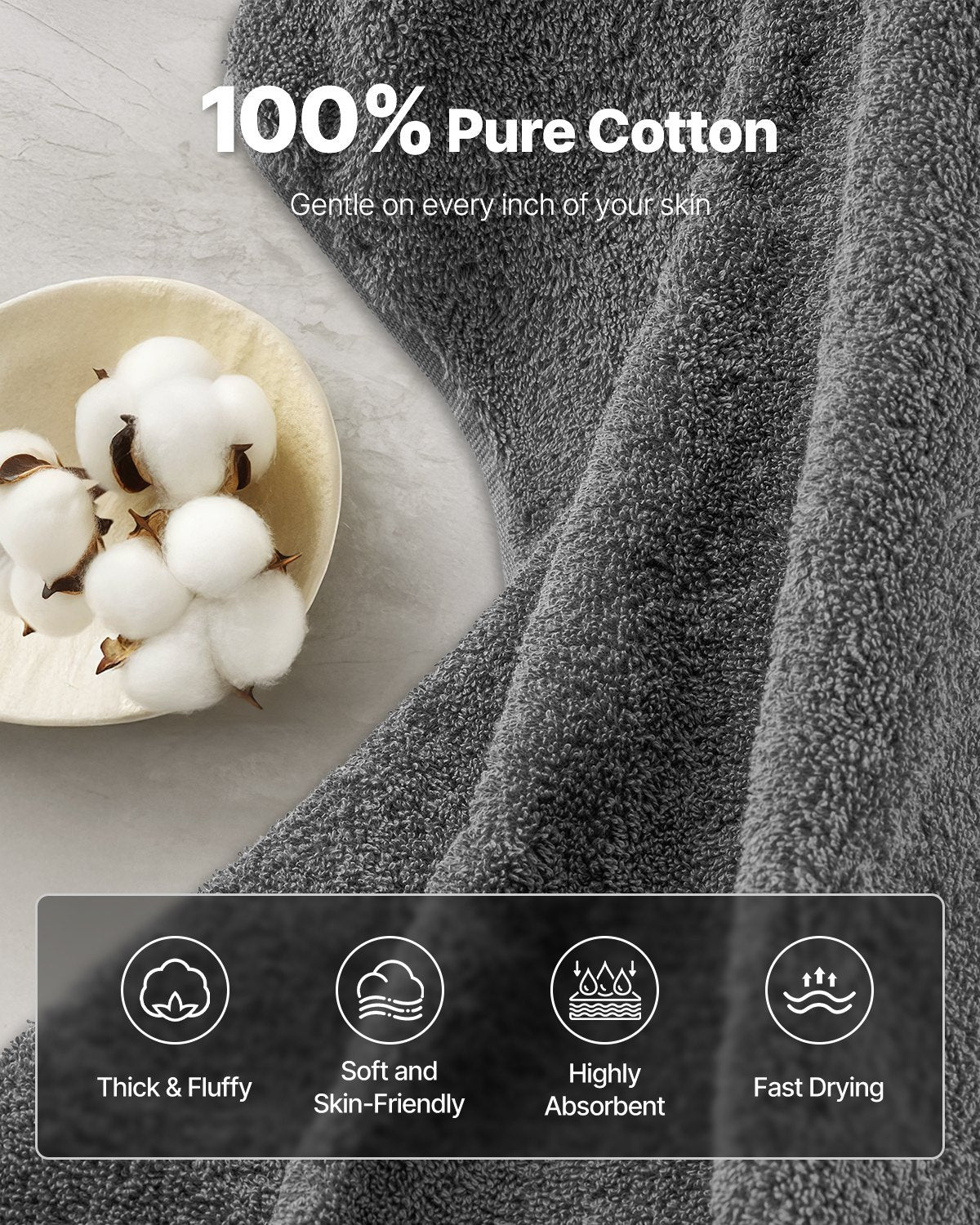 AthletiCore Premium Cotton Gym Towel Set (6-Pack)