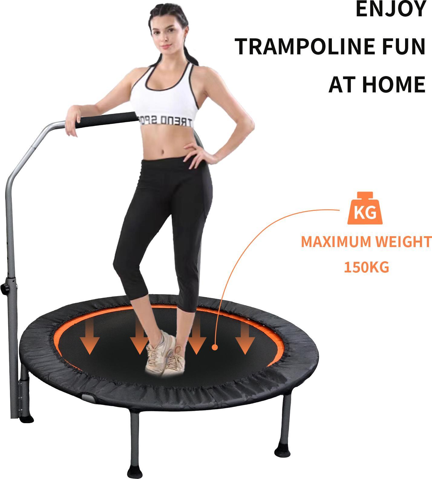 AthletiCore Folding Fitness Trampoline with Adjustable Handle
