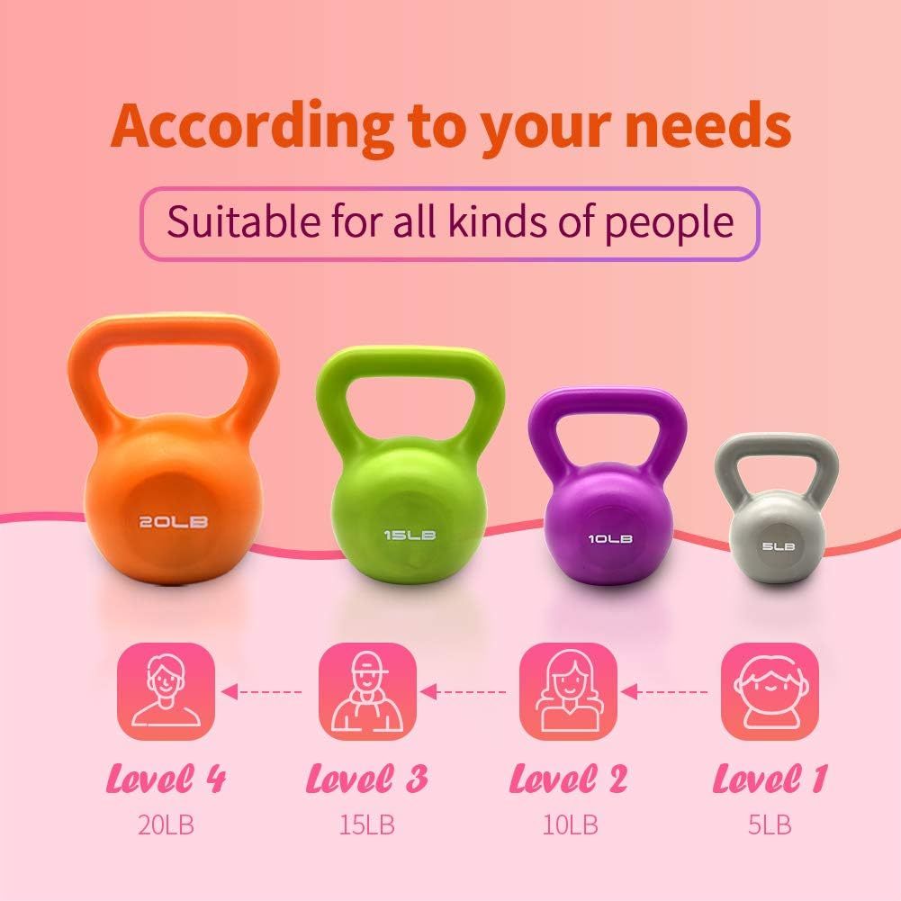 AthletiCore 5lb Vinyl-Coated Kettlebell