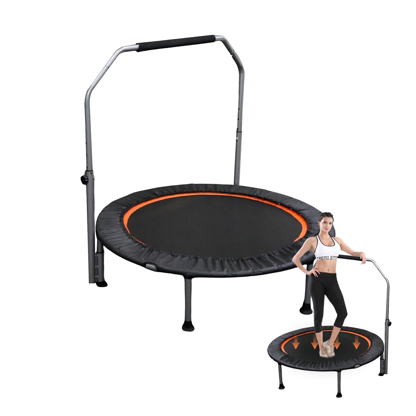 AthletiCore Folding Fitness Trampoline with Adjustable Handle
