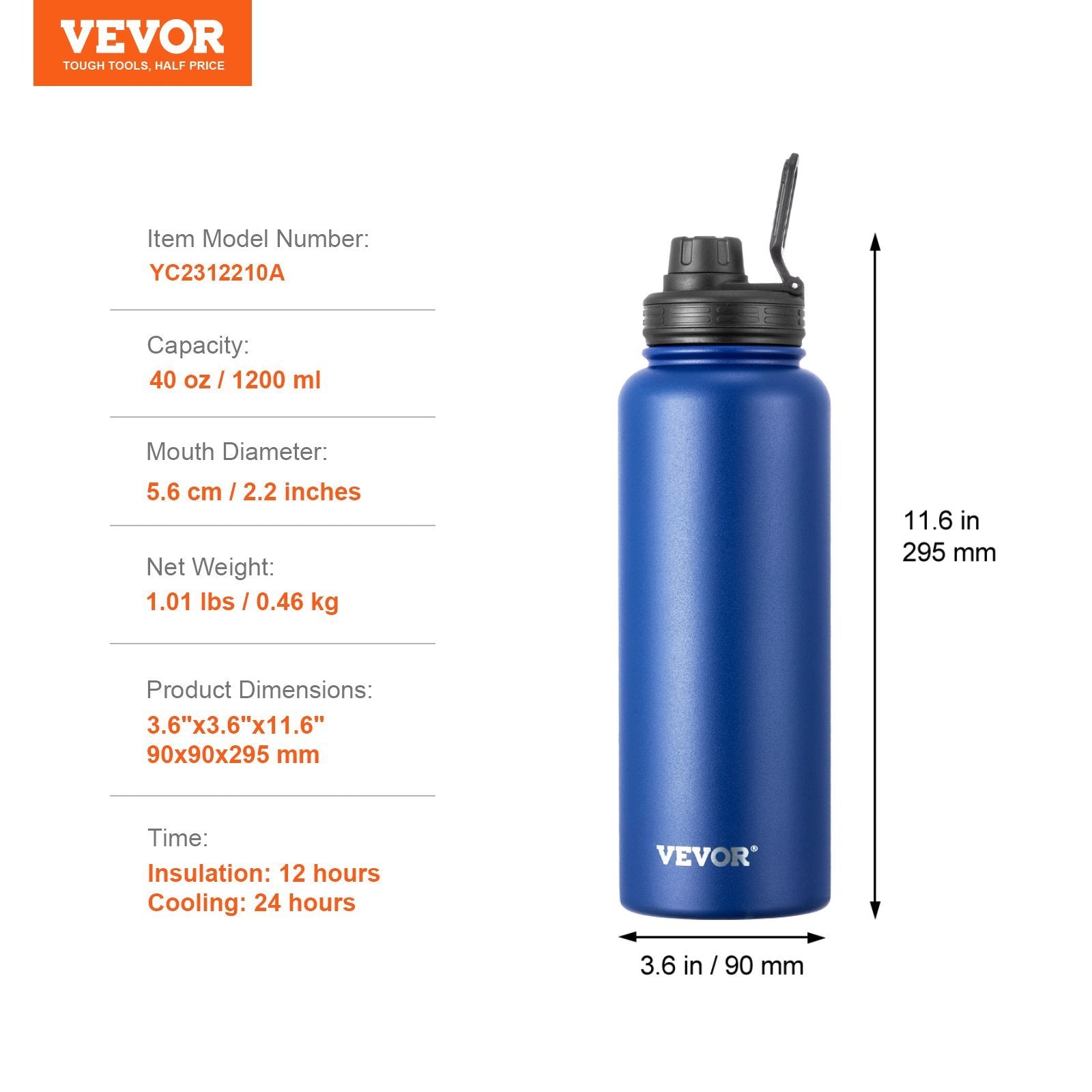 AthletiCore 40oz Insulated Stainless Steel Bottle