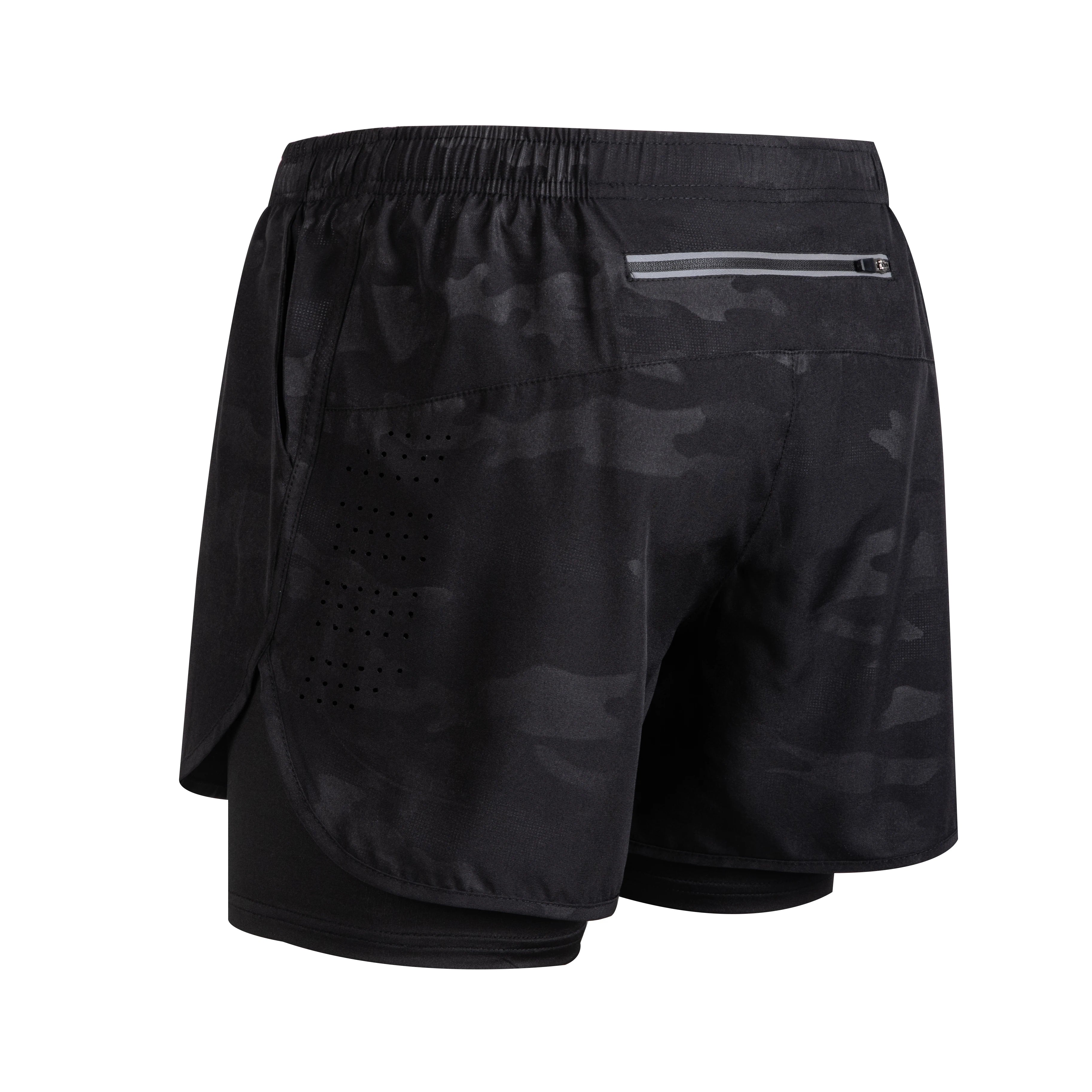 Men’s Quick-Dry Double-Layer Training Shorts – Black