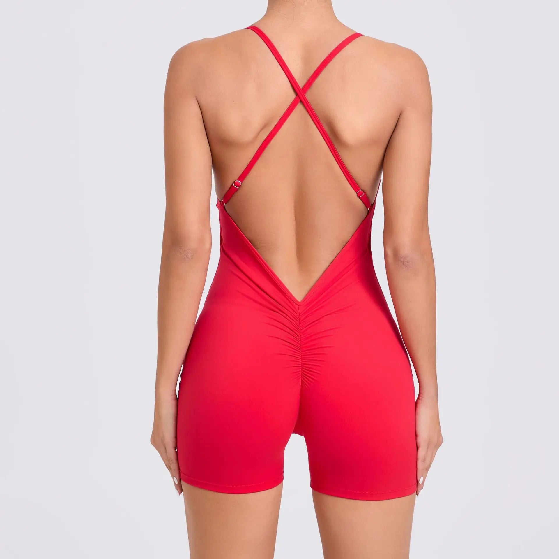 Women Yoga Set Shorts Jumpsuit