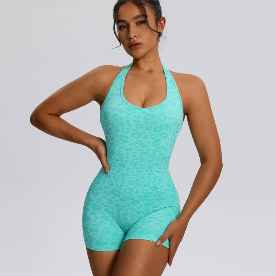 Women Jumpsuit Leopard Romper Suit