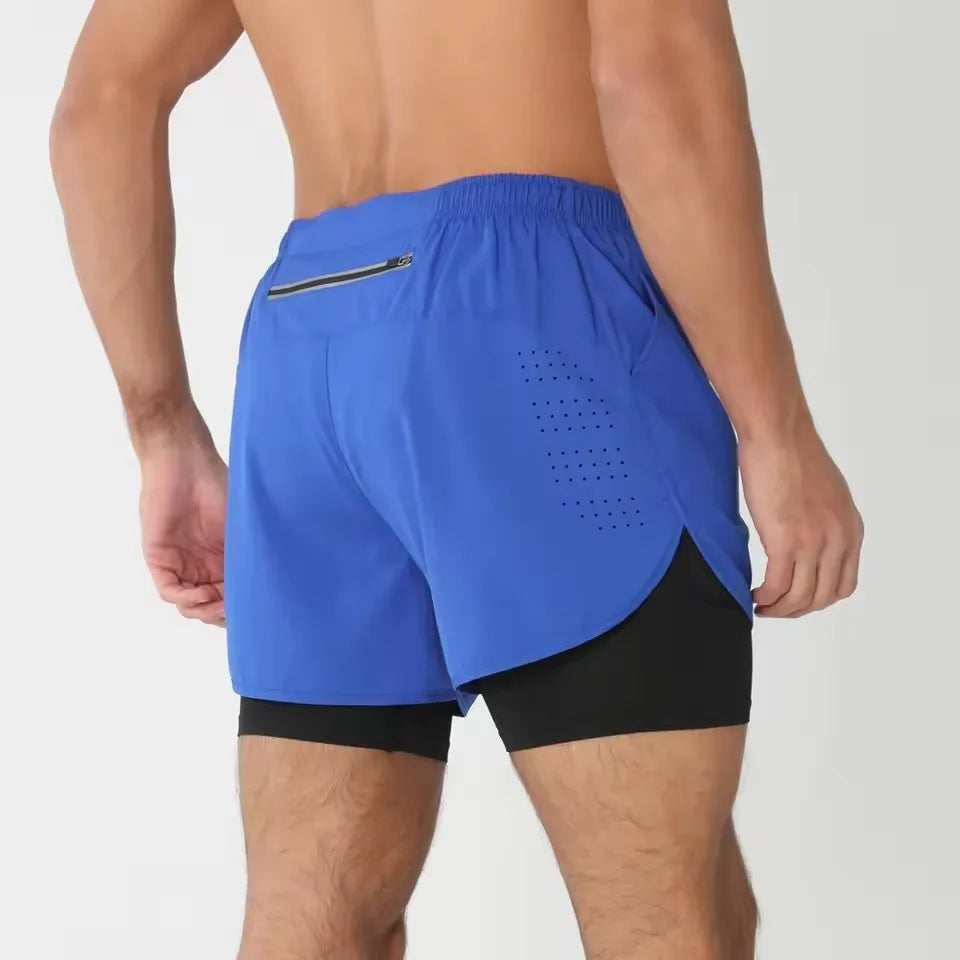 Men’s 2-in-1 Quick-Dry Double-Layer Training Shorts