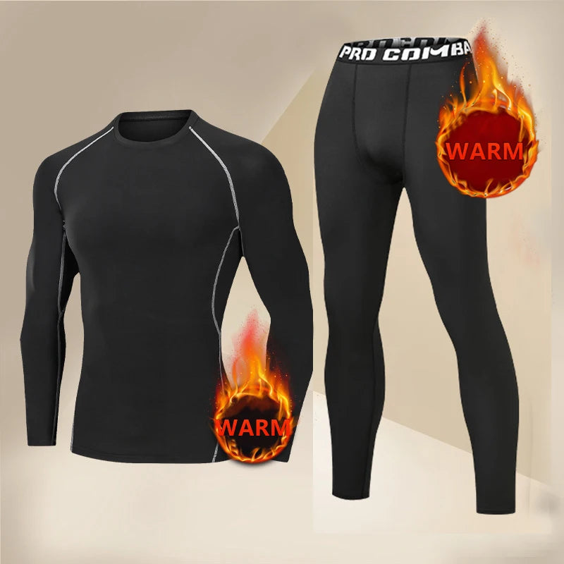 Men’s Fleece-Lined Long Sleeve Compression Base Layer
