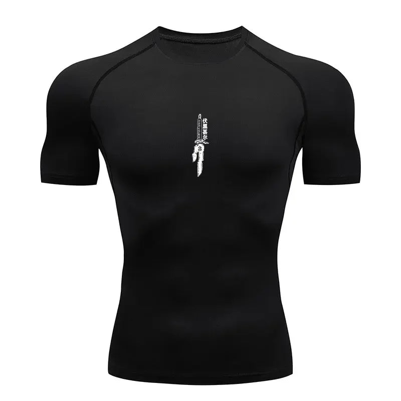 Men’s Anime-Inspired Compression Performance T-Shirt