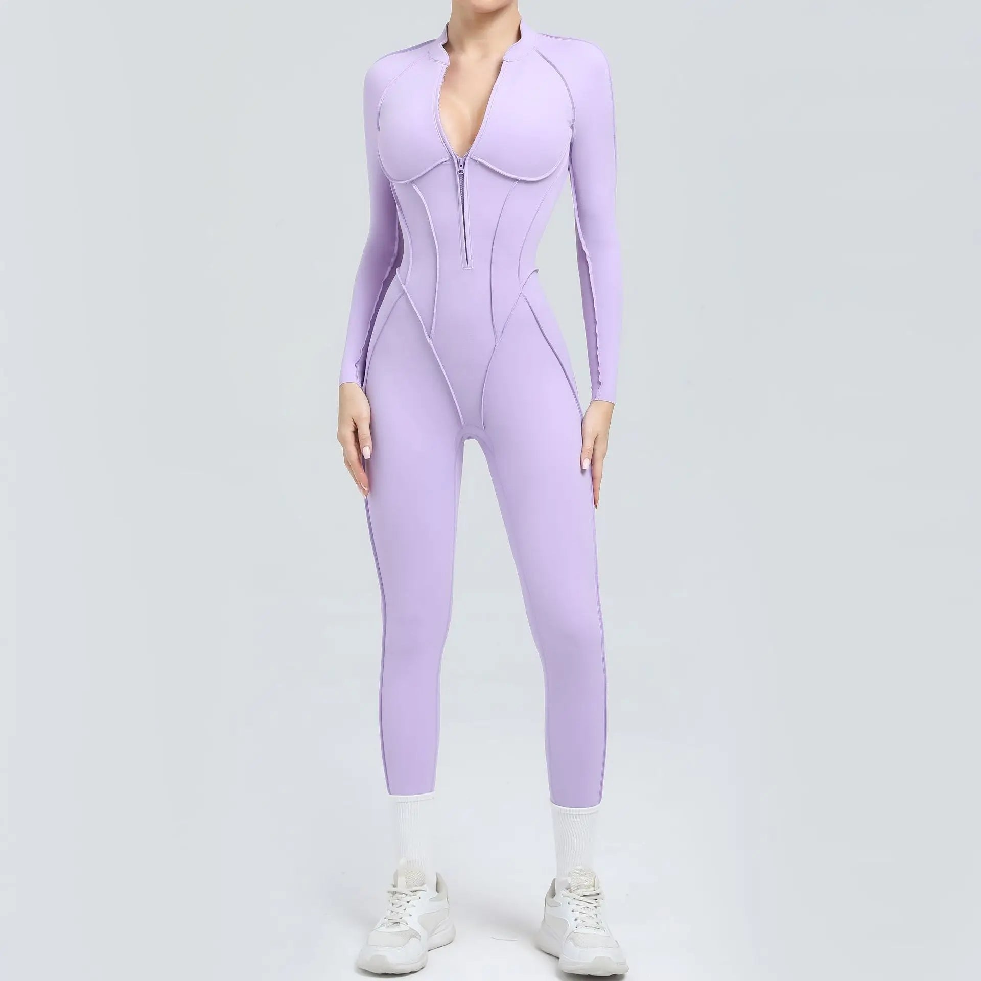 Women Jumpsuit Peach Hip Zipper