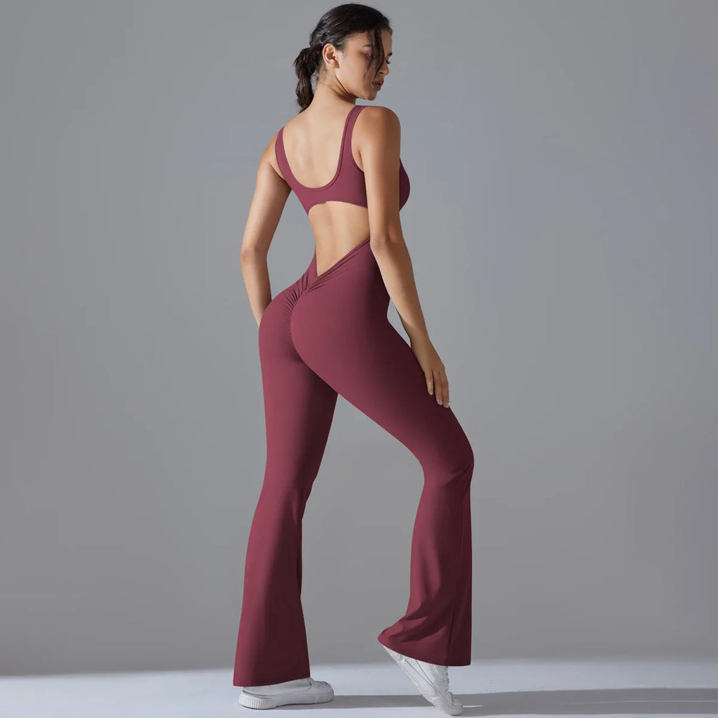 Women Jumpsuit Backless Fitness Suit