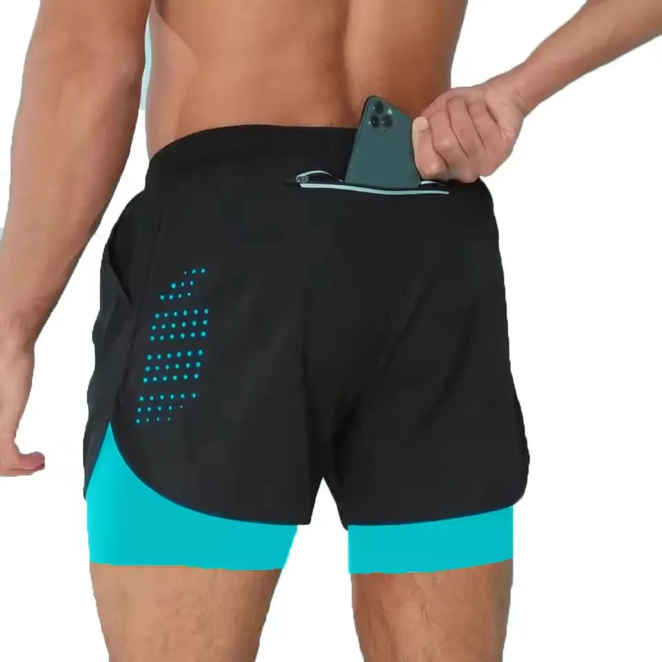 Men’s 2-in-1 Quick-Dry Double-Layer Training Shorts