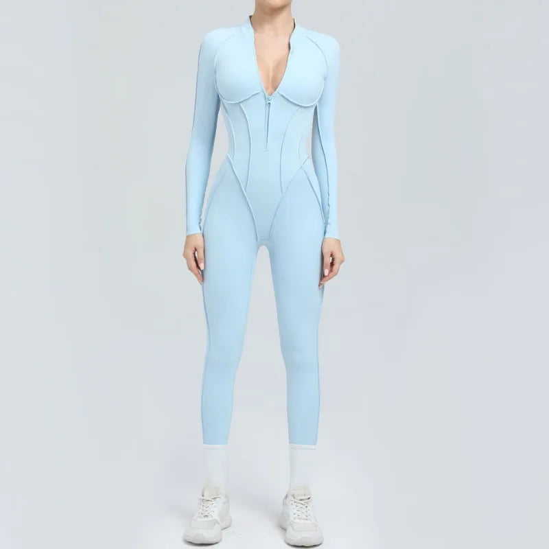 Women Jumpsuit Peach Hip Zipper
