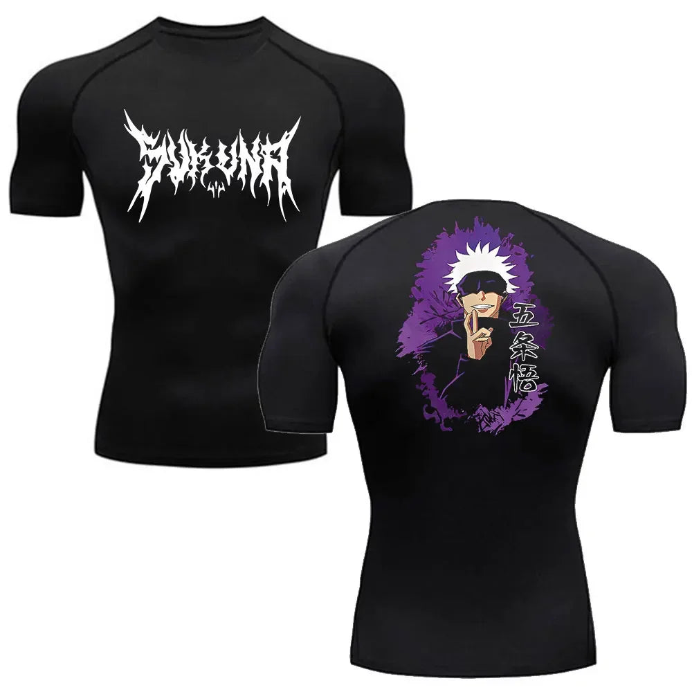 Men’s Anime-Inspired Compression Performance T-Shirt