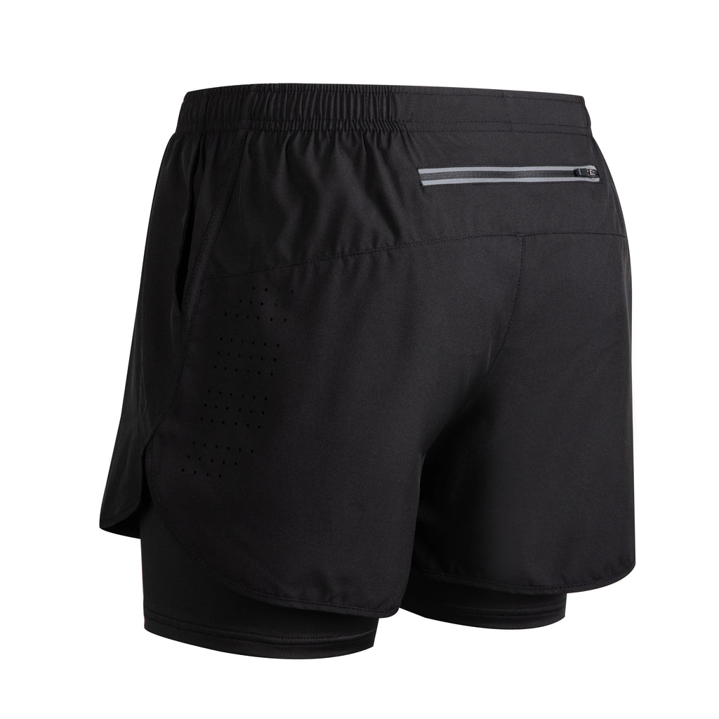 Men’s Quick-Dry Double-Layer Training Shorts – Black