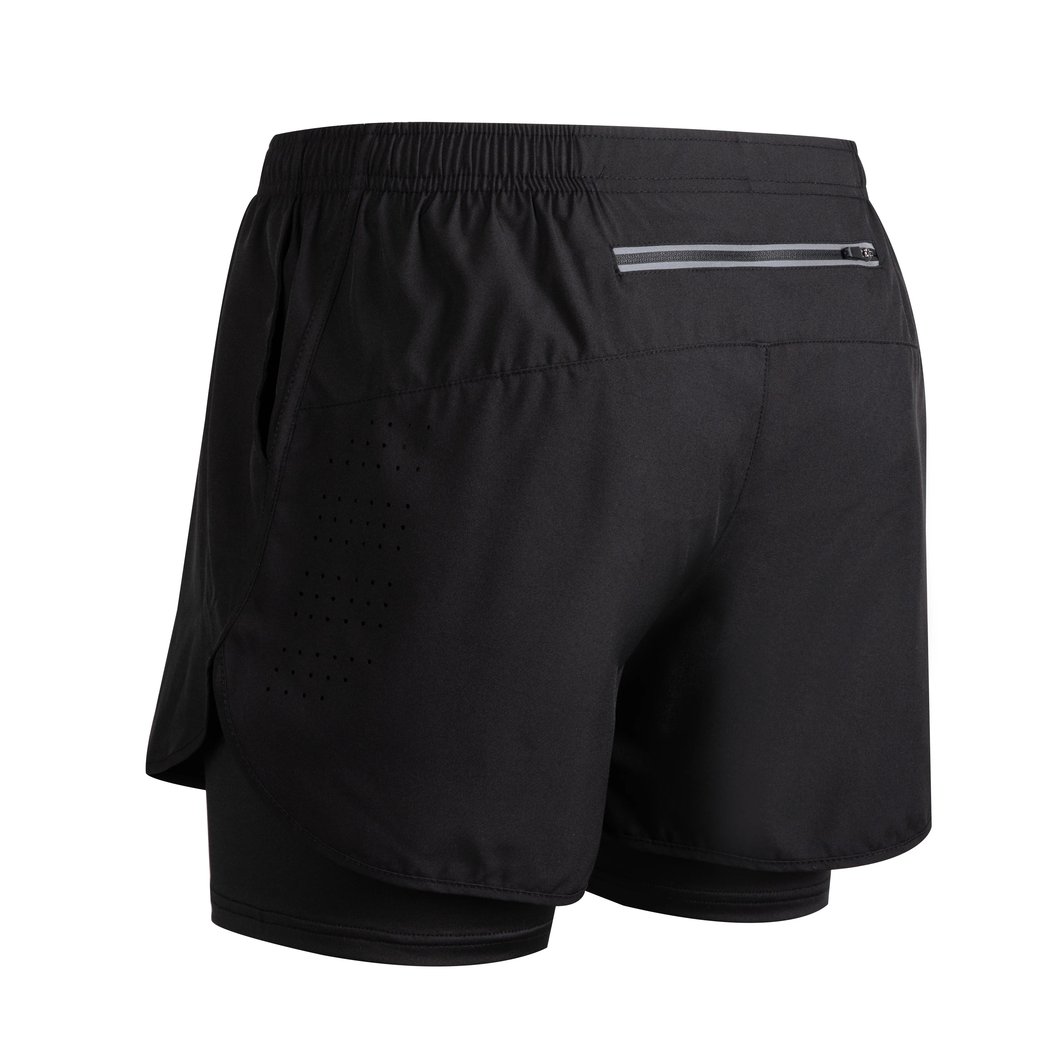 Men’s Quick-Dry Double-Layer Training Shorts – Black