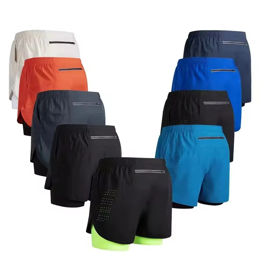 Men’s 2-in-1 Quick-Dry Double-Layer Training Shorts