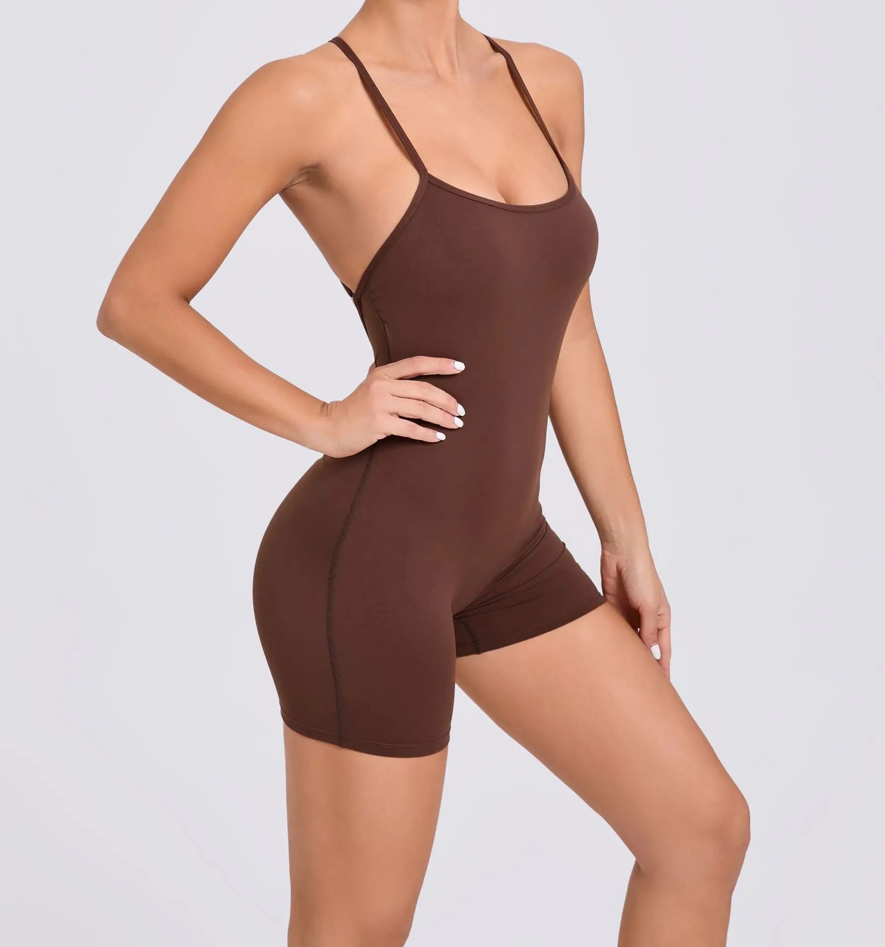 Women Yoga Set Shorts Jumpsuit