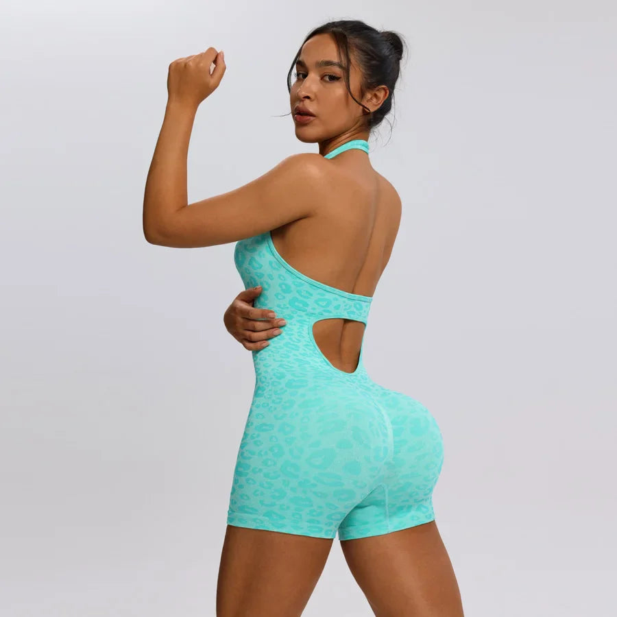 Women Jumpsuit Leopard Romper Suit