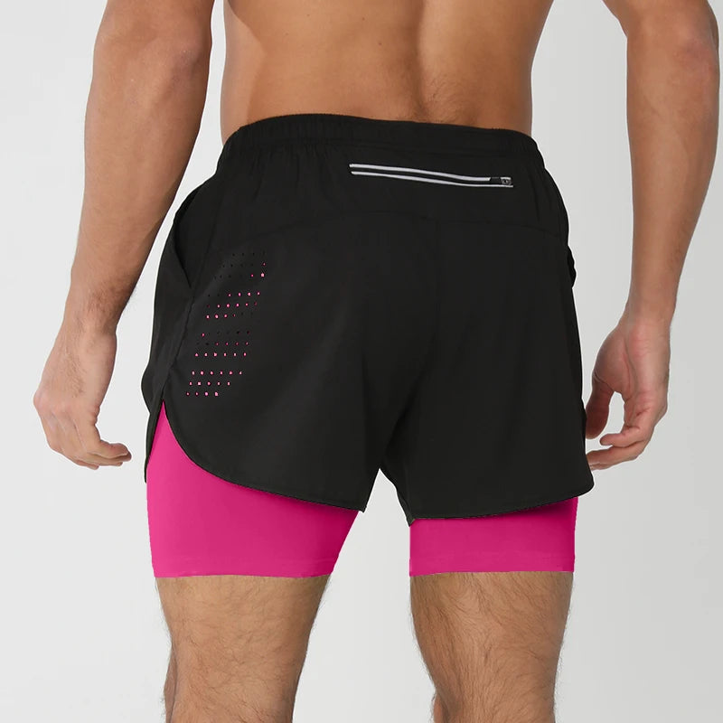 Men’s Quick-Dry Double-Layer Training Shorts – Black