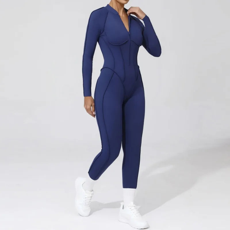 Women Jumpsuit Peach Hip Zipper