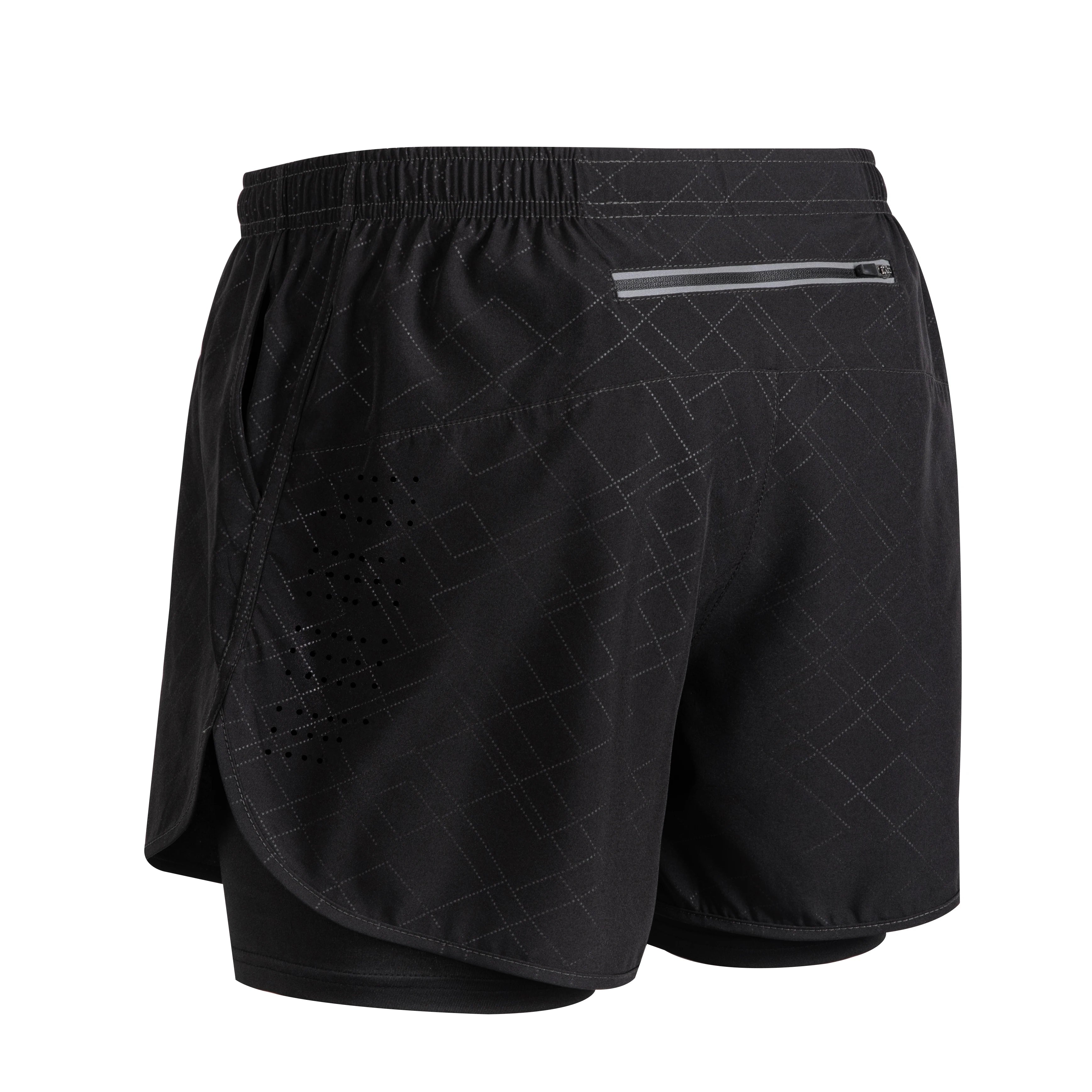 Men’s Quick-Dry Double-Layer Training Shorts – Black