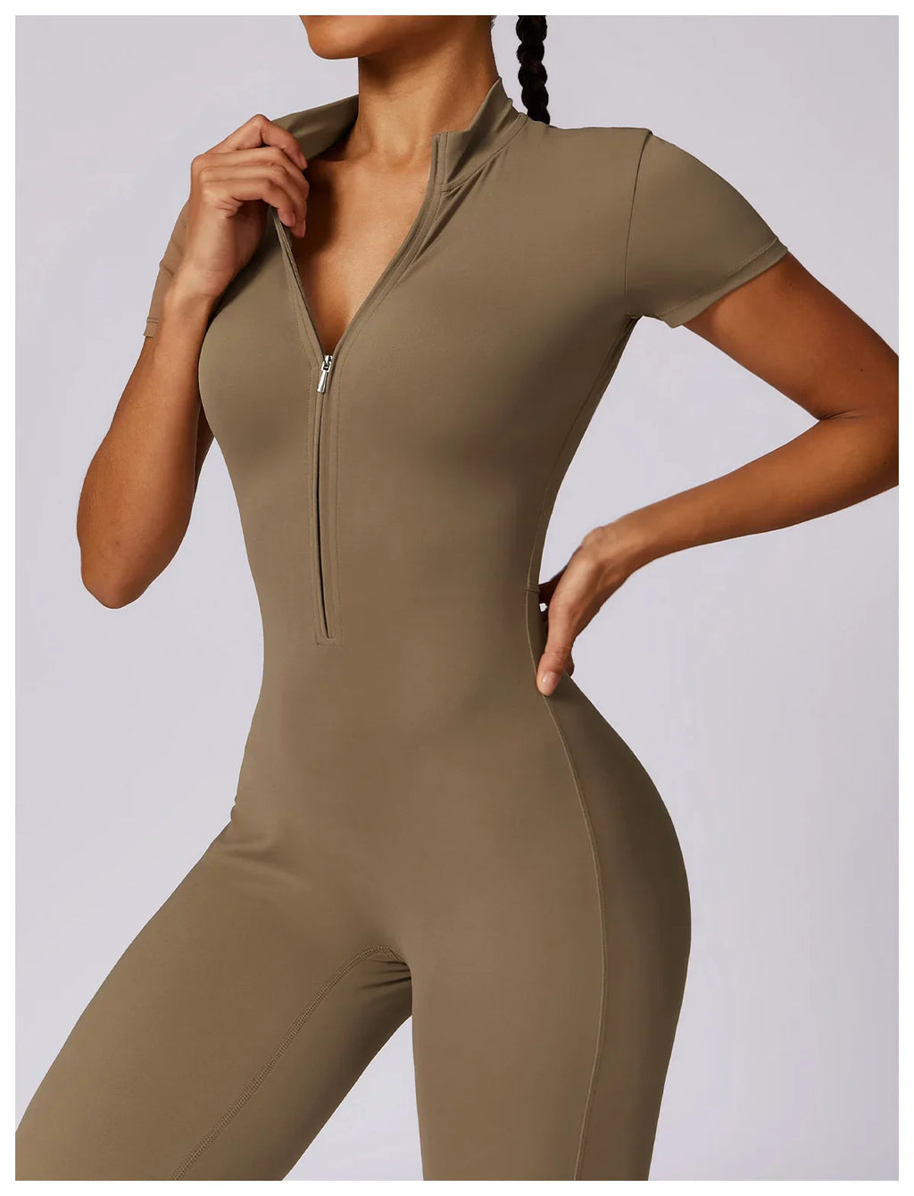 Women Jumpsuit Zipper Yoga Suit