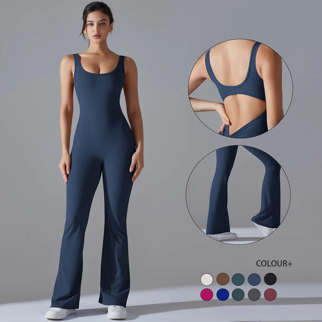 Women Jumpsuit Backless Fitness Suit