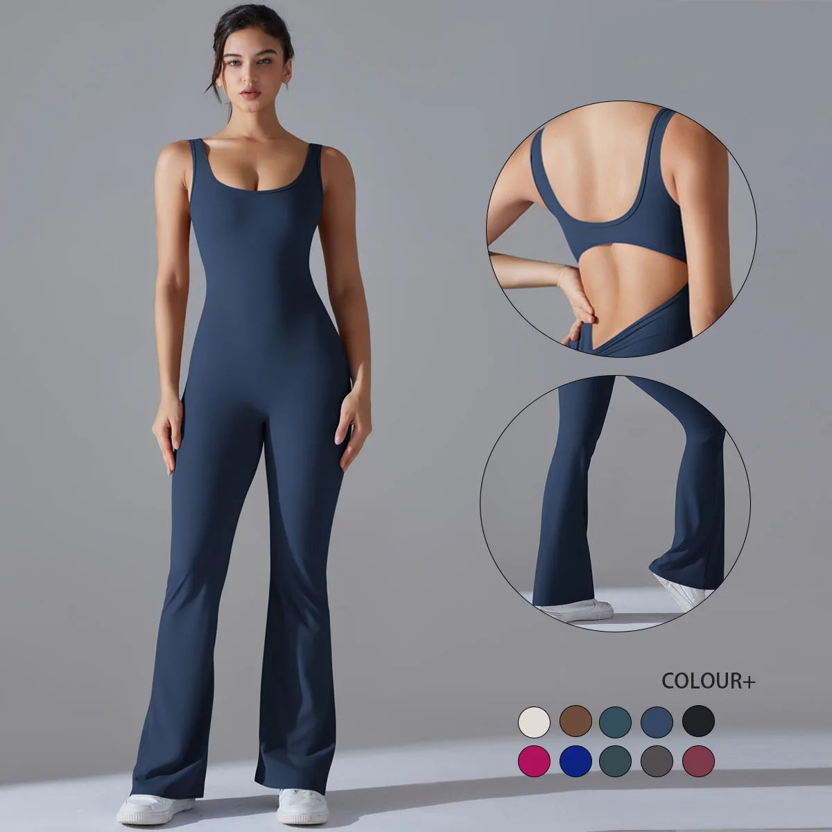 Women Jumpsuit Backless Fitness Suit