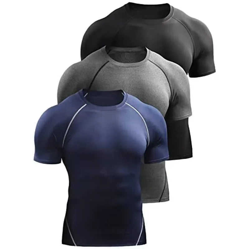 Men’s Quick-Dry Compression Training T-Shirt – Short Sleeve