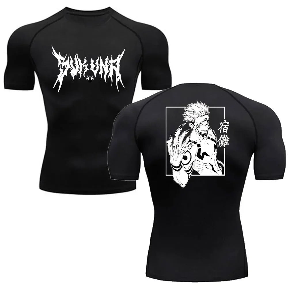 Men’s Anime-Inspired Compression Performance T-Shirt