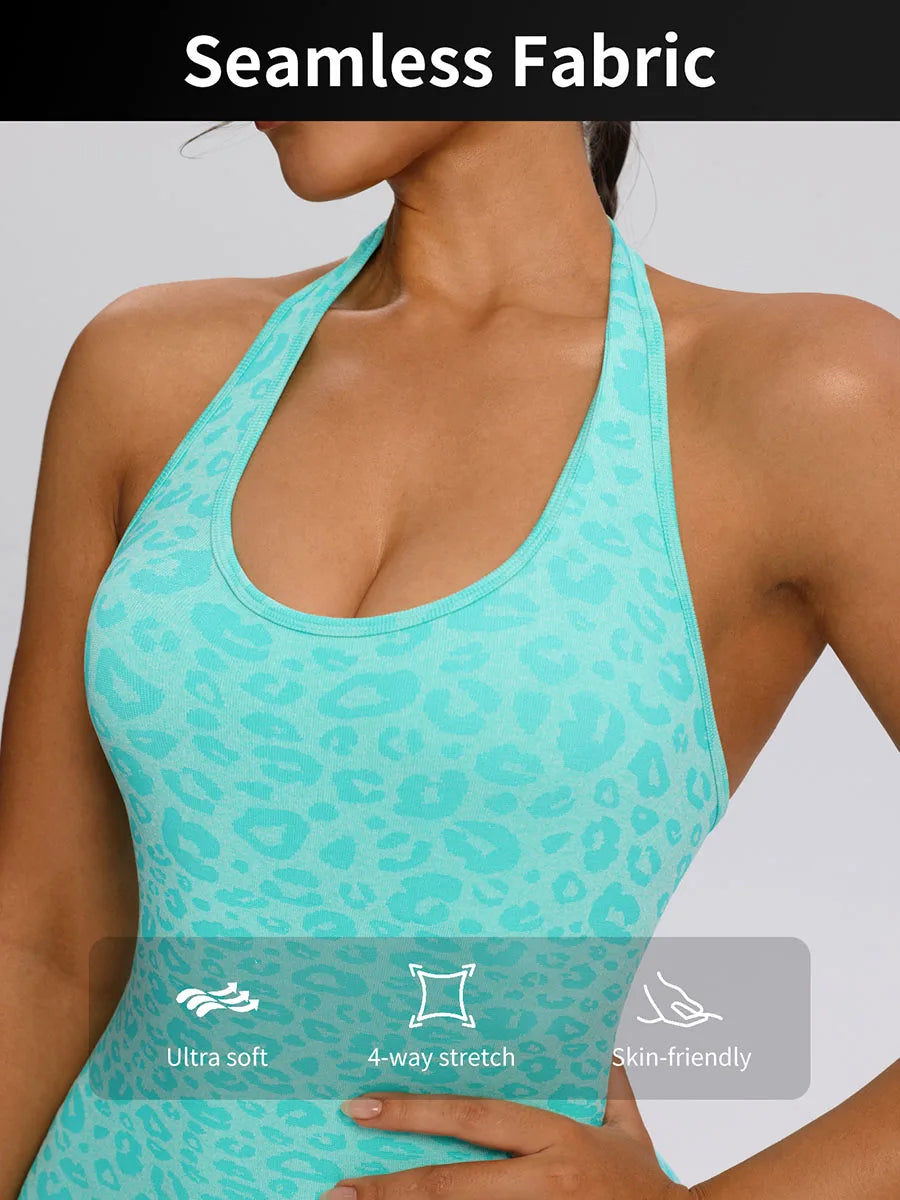 Women Jumpsuit Leopard Romper Suit