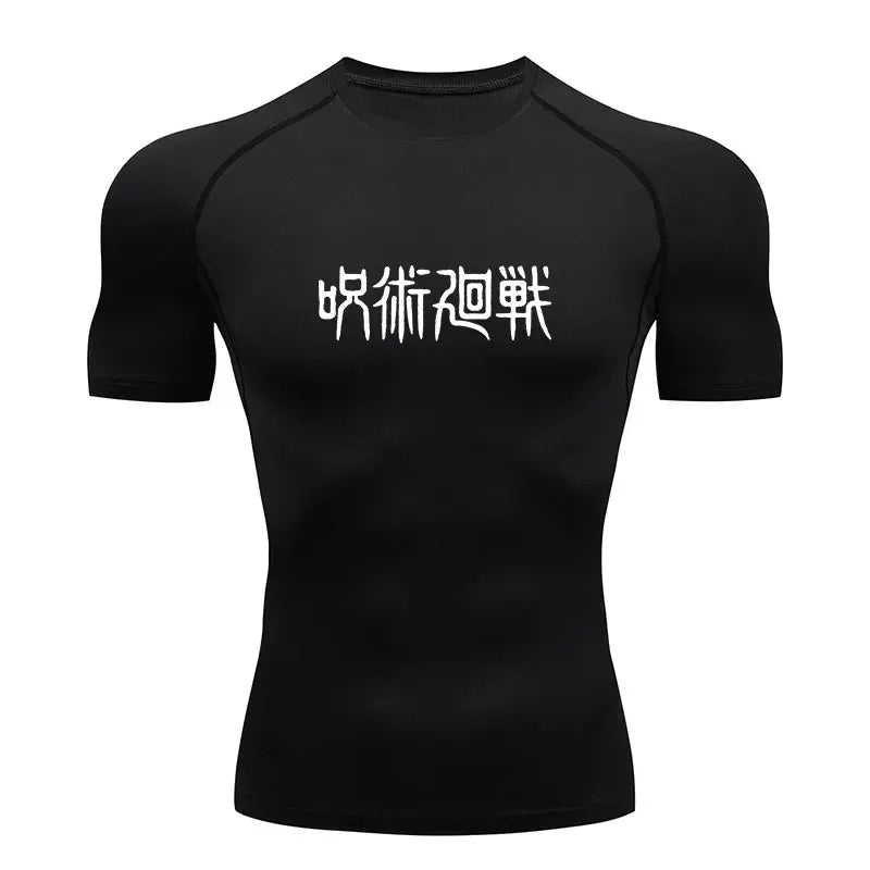 Men’s Anime-Inspired Compression Performance T-Shirt