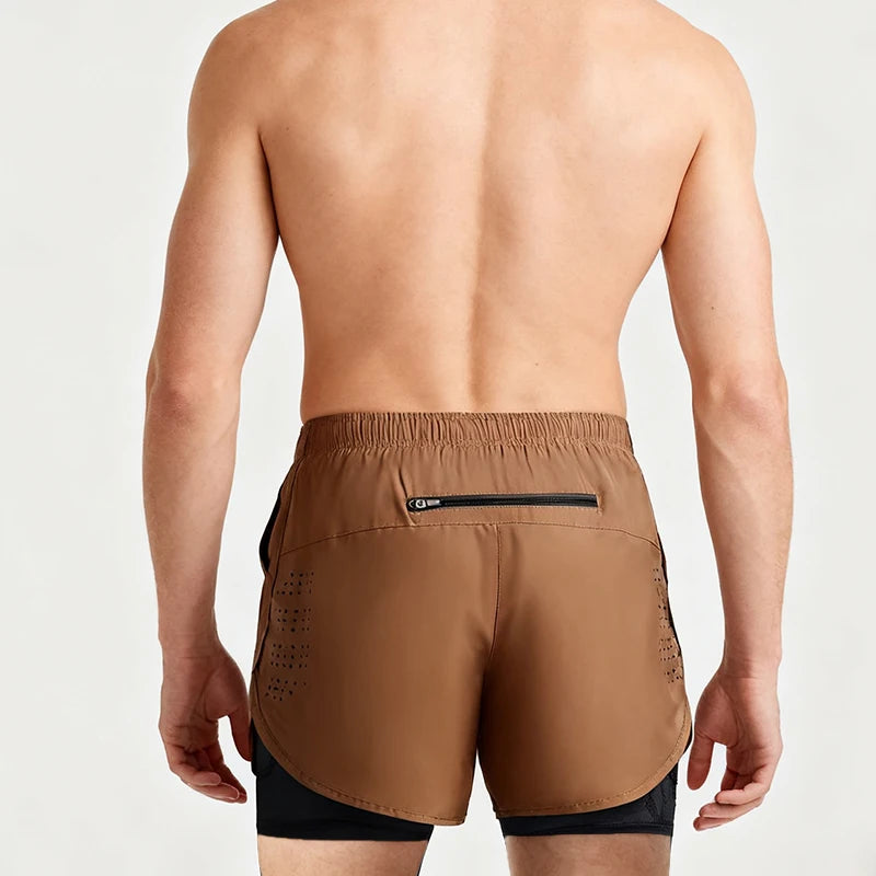 Men’s 2-in-1 Quick-Dry Double-Layer Training Shorts