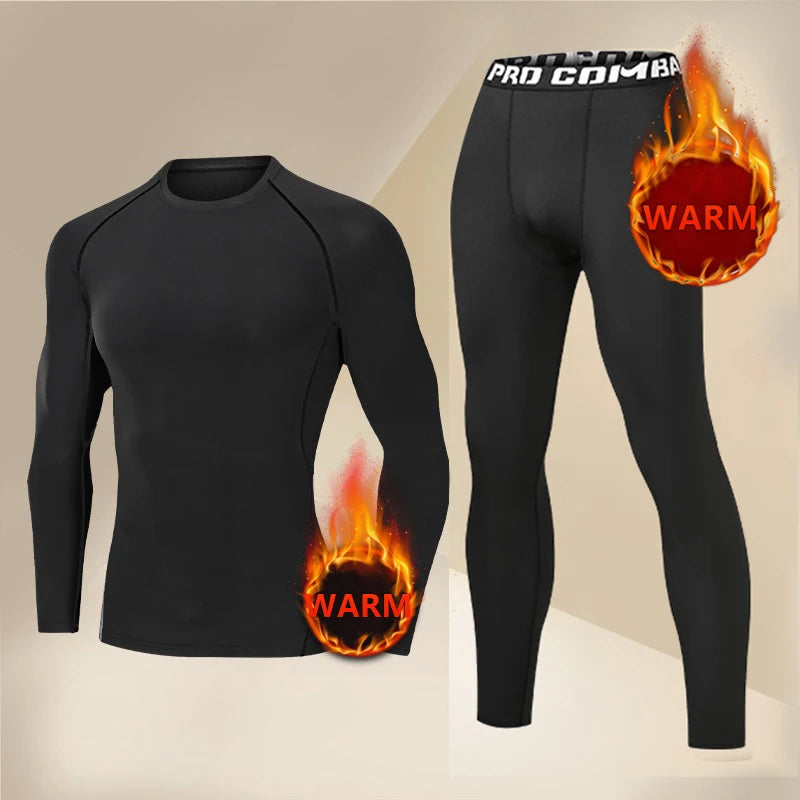Men’s Fleece-Lined Long Sleeve Compression Base Layer