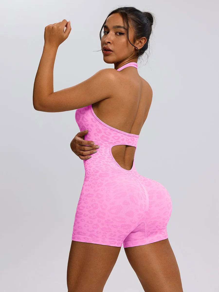 Women Jumpsuit Leopard Romper Suit