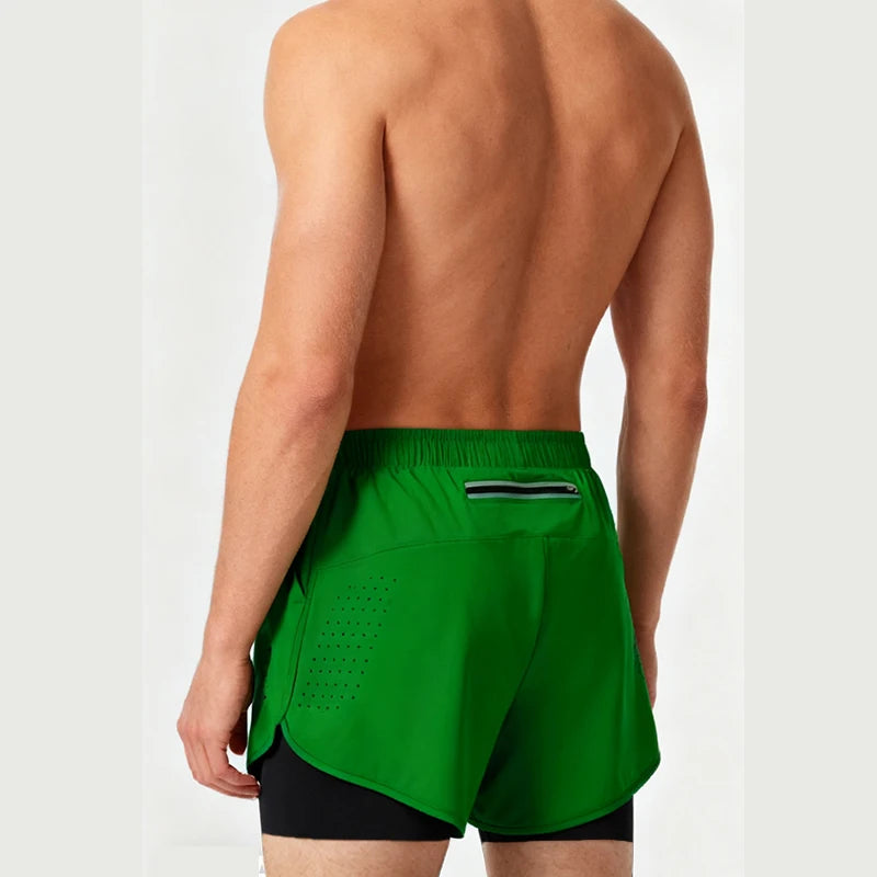 Men’s 2-in-1 Quick-Dry Double-Layer Training Shorts