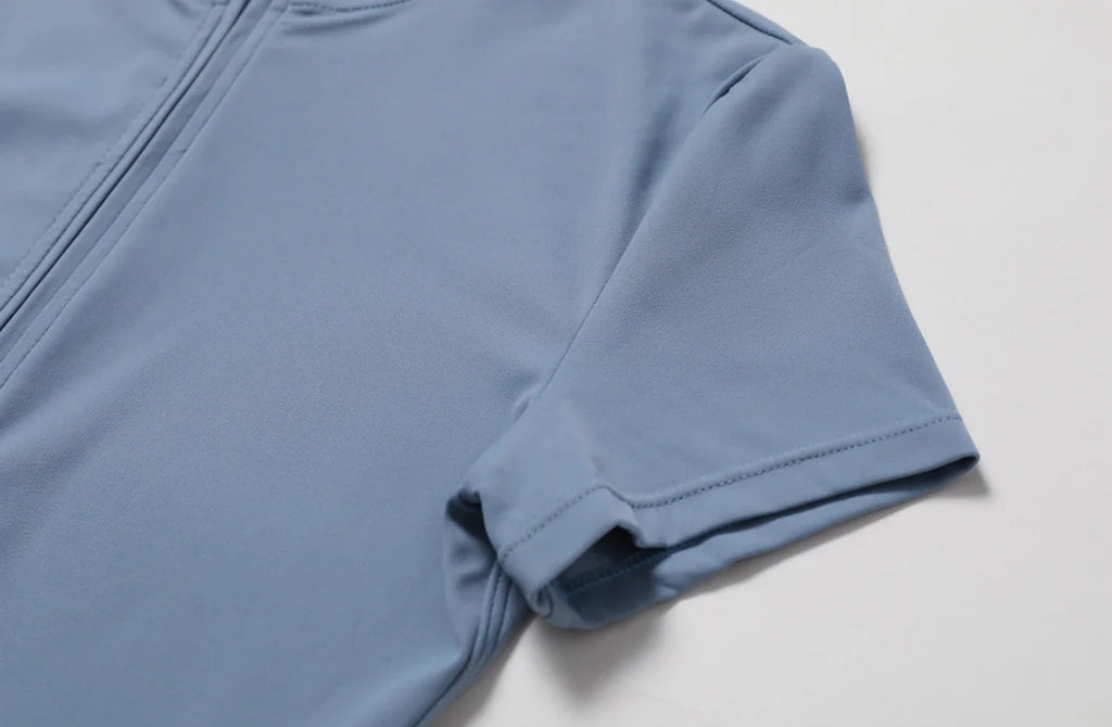 Women Jumpsuit Half Zip Tight Fit