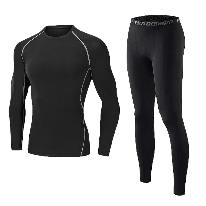 Men’s Fleece-Lined Long Sleeve Compression Base Layer