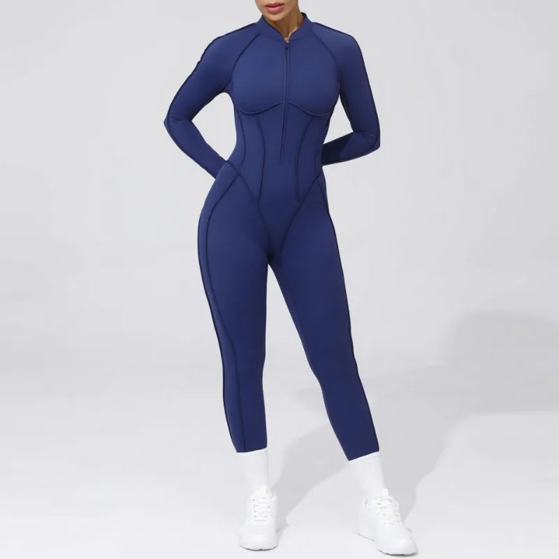 Women Jumpsuit Peach Hip Zipper