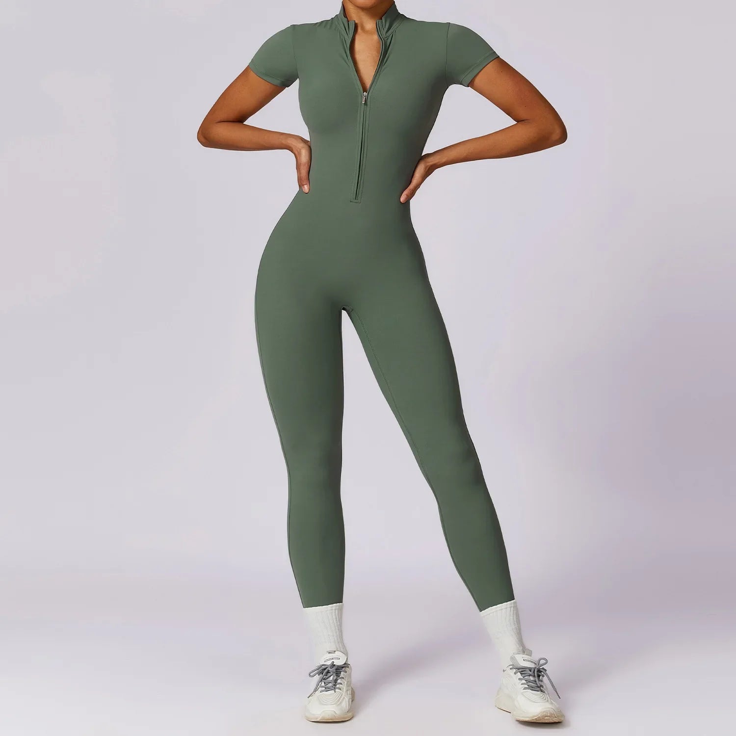 Women Jumpsuit Zipper Yoga Suit