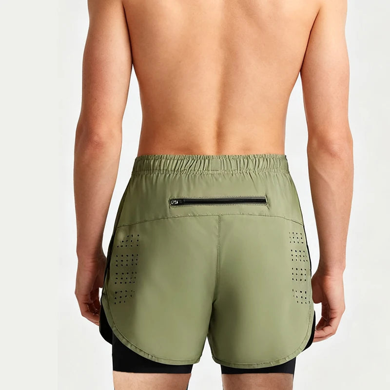 Men’s 2-in-1 Quick-Dry Double-Layer Training Shorts