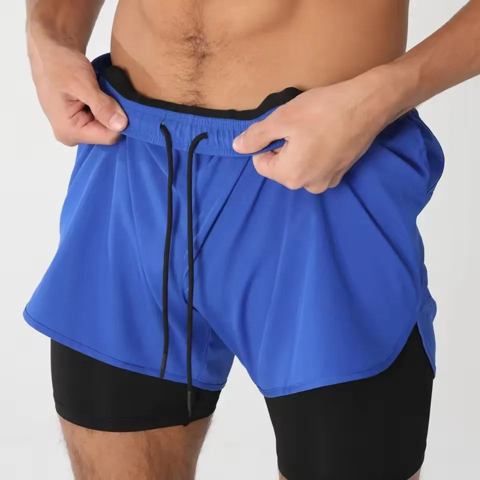 Men’s 2-in-1 Quick-Dry Double-Layer Training Shorts