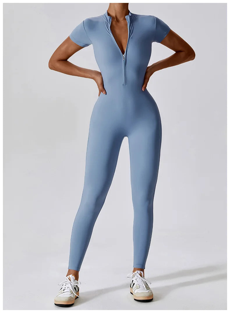 Women Jumpsuit Zipper Yoga Suit