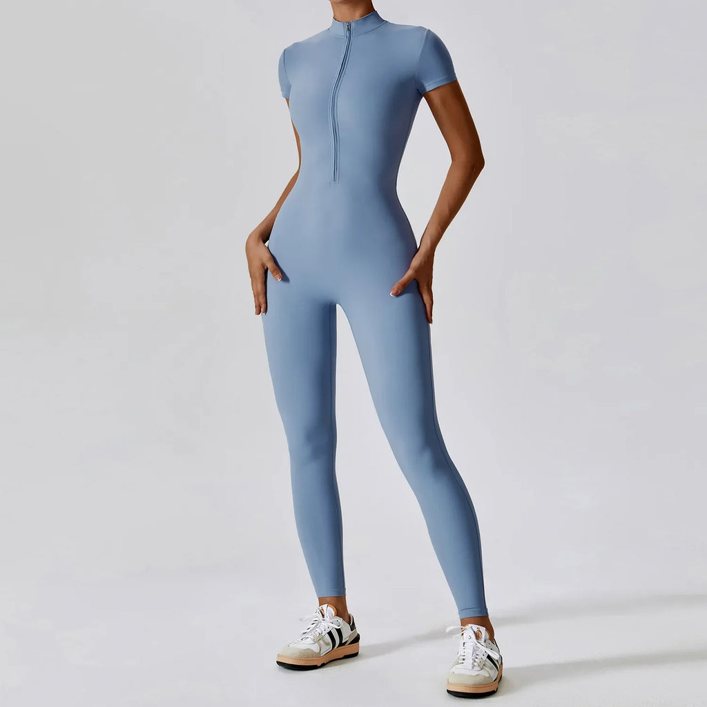 Women Jumpsuit Zipper Yoga Suit