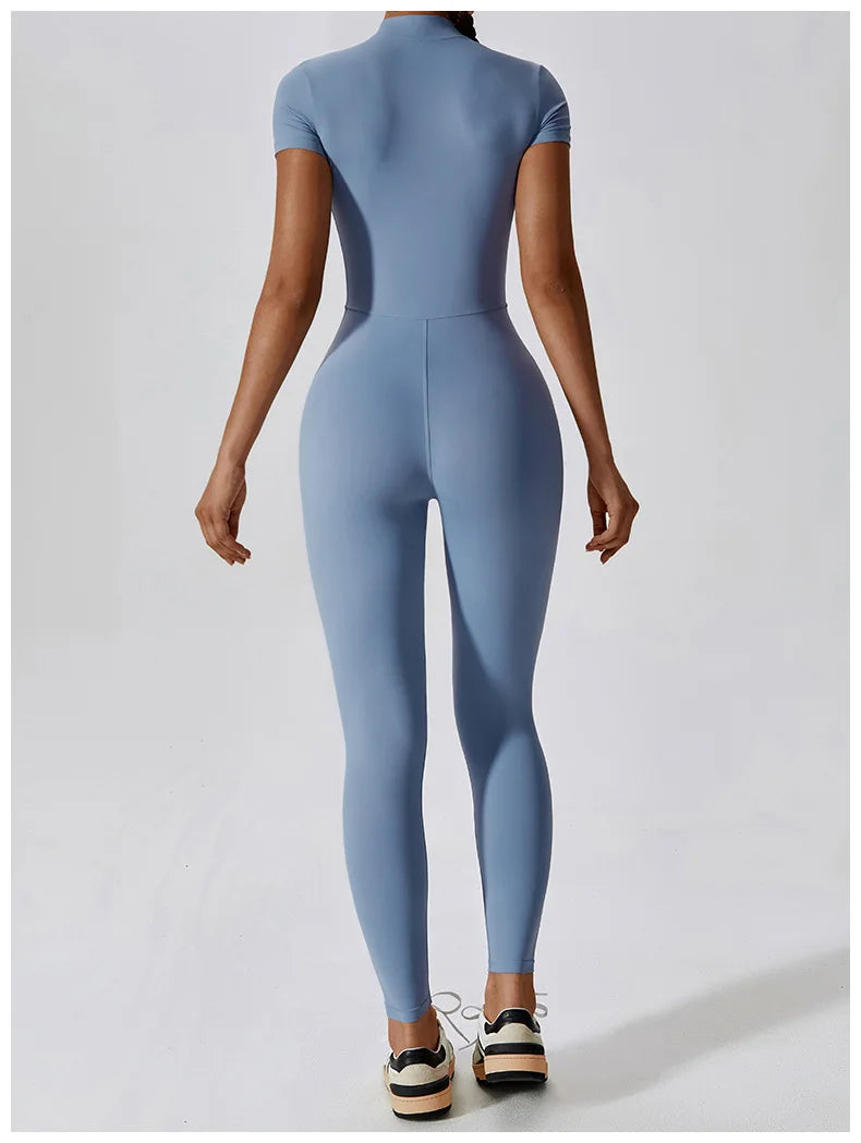 Women Jumpsuit Zipper Yoga Suit