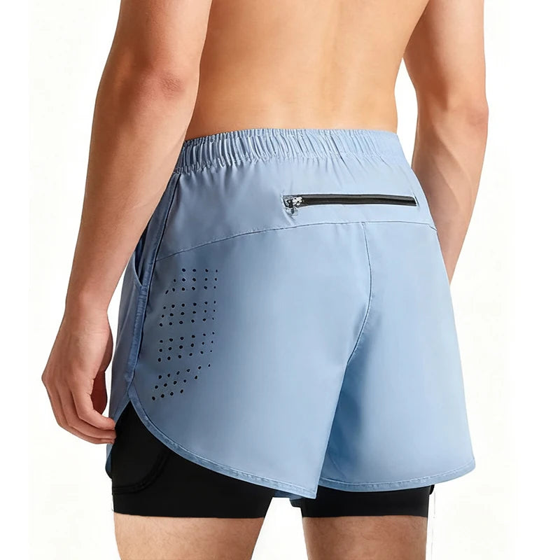 Men’s 2-in-1 Quick-Dry Double-Layer Training Shorts