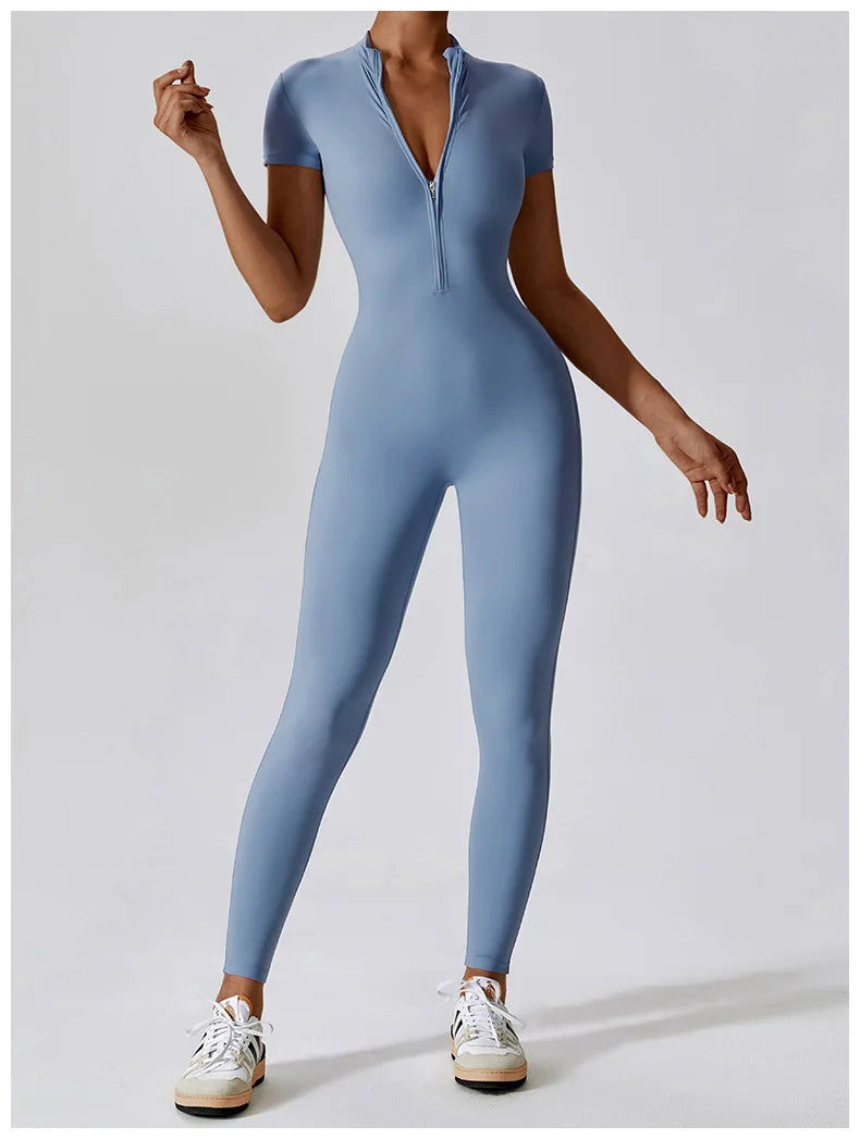 Women Jumpsuit Zipper Yoga Suit