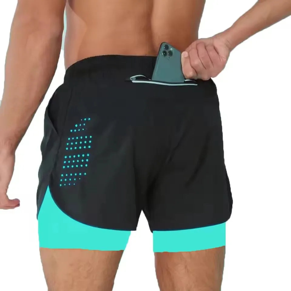 Men’s 2-in-1 Quick-Dry Double-Layer Training Shorts