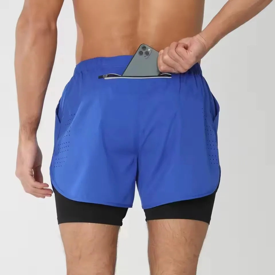 Men’s 2-in-1 Quick-Dry Double-Layer Training Shorts